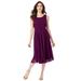 Plus Size Women's Georgette Fit-And-Flare Dress by Roaman's in Dark Berry (Size 16 W)