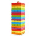 Wooden Balance Game 3D Puzzle Board Game Building Blocks Dominoes Blocks Table Game Fun for Children and Adults for Old and Young Men (6 Colors 54 PCS)