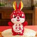 Cute Soft Toy Chinese Style Home Decoration Animal Dolls Chinese New Year Rabbit Mascot Doll Year of the Rabbit New Year Rabbit Year Mascot Rabbit Plush Toy Bunny Plush Doll Mascot Rabbit Doll 12CM C