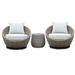 Birch Lane™ Madge 3 Piece Seating Group w/ Cushions Synthetic Wicker/All - Weather Wicker/Wicker/Rattan in Brown/Gray | Outdoor Furniture | Wayfair