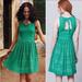 Anthropologie Dresses | Anthropologie Laser Cut Kelley Green Eyelet Lined Fit & Flare Dress Size Small. | Color: Green | Size: S