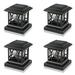 Liefgarden Solar Post Cap Lights Outdoor RGB & Warm White 2 LED Lighting Mode 20 LM Fits 3.6x3.6 4x4 4.5x4.5 5x5 Wooden Fence Deck Patio Garden. Black (4 Pack)