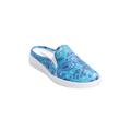 Wide Width Women's The Camellia Slip On Sneaker Mule by Comfortview in Pretty Turquoise Paisley (Size 12 W)