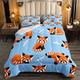 Red Panda Bedding Set Cute Animal Pattern Duvet Insert/Quilt for Kids Boys Girls Cartoon Panda Duvet Cover Wildlife Style Quilted Down Comforter Child Toddler Single Size Blue