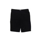 St. John's Bay Khaki Shorts: Black Solid Mid-Length Bottoms - Women's Size 8 - Indigo Wash