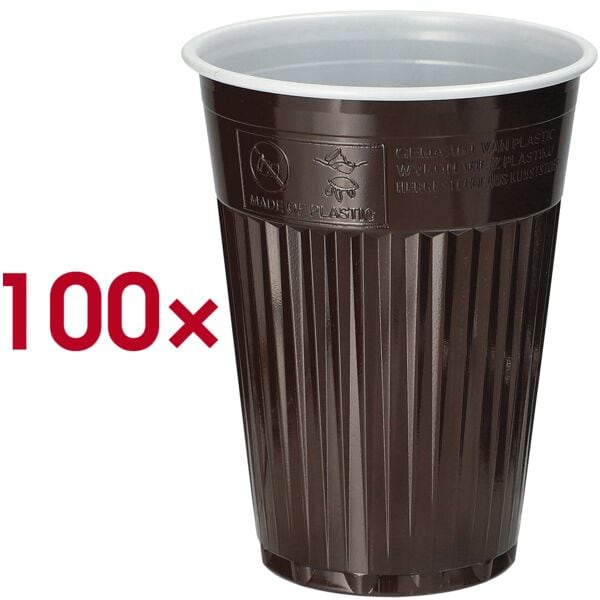 Papstar 100er-Pack Einweg-Thermobecher automatengängig braun, 9 cm Image