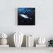 Swimming Dolphin - 08X08 Print On Canvas in Blue Begin Edition International Inc | 8 H x 8 W x 1.5 D in | Wayfair 2080-0808-AN153