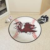 Black/Red 27 x 27 x 0.25 in Kitchen Mat - FANMATS South Carolina_South Carolina Gamecocks Baseball Rug - 27In. Diameter Plastic | Wayfair 35834