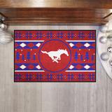 Red 0.25" x 30" L X 19" W Kitchen Mat - FANMATS SMU_SMU Mustangs Holiday Sweater Starter Mat Accent Rug - 19In. X 30In. 30.0 x 19.0 x 0.25 in/whitePlastic | Wayfair