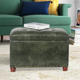 Adeco Classy Rectangle Storage Bench Natural Fabric Footstool Ottoman