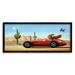 Stupell Industries Race Car Bunny Driving Desert Canyon Framed Giclee Texturized Wall Art By Lucia Heffernan_aq-538 in Blue/Brown/Green | Wayfair