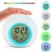 GOODLY LED Circular Europe Colored Changing Snooze Desktop Table Alarm Clocks Electronic Desk Digital Home Decor