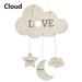 Lovely Eyelashes Kids Nursery Moon Stars Baby Room Decoration Wooden Wall Hanging Home Ornaments Photography Props CLOUD