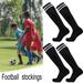 2Pairs High Football Socks Soccer Hockey Sport Long Tube Stocking Adult-Black