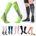 Xyer Men Color Block Breathable Compression Socks Stockings for Sport Running Cycling Blue 2XL