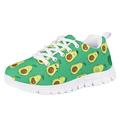 Pzuqiu Kids Tennis Shoes Cartoon Avocado Print Lightweight Comfortable Kids Shoes Size 4 Girls Boys Breathable Casual Shoes