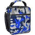 Insulated Lunch Bag Leakproof Portable Box for Women Men Boys Girls Large Capacity Cooler Bag with Handle and Bottle Pocket for Office School Camping Hiking Outdoor Beach Picnic (Camo Blue)