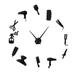 DIY Wall Clock Silent 3D Mirror Stickers Large Wall Clock Frameless school Hanging Analog Clock Decor Gift Black