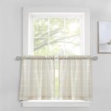 Special Edition by Lush Decor Farmhouse Textured Sheer Solid Color Ruffled 29" Cafe Curtain Polyester | 24 H x 29 W in | Wayfair 21T012443
