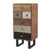 Loon Peak® Darryl-James 6 Drawer 19.5" W Solid Wood Chest Wood in Black/Brown/Gray | 41.5 H x 19.5 W x 14 D in | Wayfair