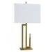 Everly Quinn Dolder Adjustable Metal Table Lamp Metal/Fabric in White/Yellow | 31.25 H x 6.3 W x 6.3 D in | Wayfair