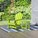 Beachcrest Home™ Shavon Adirondack Outdoor Rocking Plastic Chair w/ Side Table in Green | 35 H x 29.5 W x 34.25 D in | Wayfair