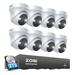 ZOSI 8CH 4K PoE NVR Security Camera System w/ 5MP POE Outdoor Cameras, Spotlight, 2-Way Audio, 2TB HDD in White | 18 H x 11 W x 11 D in | Wayfair