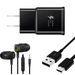 OEM EP-TA20JBEUGUS 15W Adaptive Fast Wall Charger for Sony Xperia XZ Includes Fast Charging 6FT USB Type C Charging Cable and 3.5mm Earphone with Mic â€“ 3 Items Bundle - Black