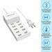 USB Wall Charger 10-Port USB Charger Station with Rapid Charging Auto Detect Technology Family-Sized Smart USB Ports for Multiple