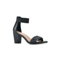 Women's White Mountain Backer Heeled Sandal by White Mountain in Black Smooth (Size 9 1/2 M)