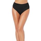 Plus Size Women's Shirred Swim Brief by Swimsuits For All in Black (Size 20)