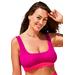 Plus Size Women's Longline Square Neck Bikini Top by Swimsuits For All in Fruit Punch Coral (Size 6)