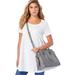 Plus Size Women's Everyday Faux Leather Satchel. by Accessories For All in Grey