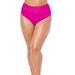 Plus Size Women's Side Knot Drape Overlay High Waist Bikini Brief by Swimsuits For All in Fruit Punch (Size 8)