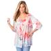 Plus Size Women's Printed 2-Piece Tank and Jacket Set by Roaman's in Multi Floral Print (Size 14/16)