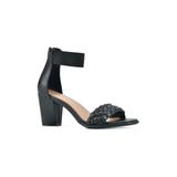 Women's White Mountain Backer Heeled Sandal by White Mountain in Black Smooth (Size 9 M)