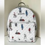 Michael Kors Bags | New Michael Kors Jet Set Girls Adina Medium Backpack Bright White Multi | Color: Silver/White | Size: Os
