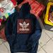 Adidas Shirts | Men’s Adidas Logo Hoodie Sweatshirt In Size Small | Color: Blue/Brown | Size: S