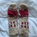 Free People Accessories | Free People Knit Mittens | Color: Cream/Red | Size: Os