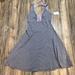 Free People Dresses | Free People Sleeveless Tiered Dress Ties In Back M | Color: Gray/Purple/Red | Size: M