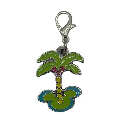 Disney Accessories | Disney Palm Tree Rhinestone Mini Bracelet Necklace Backpack Charm | Color: Green/Silver | Size: Os