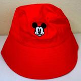 Disney Accessories | Disney Baby Infant Sun Beach Bucket Hat With Strap Red Mickey Mouse Baby Osfm | Color: Red | Size: Osbb