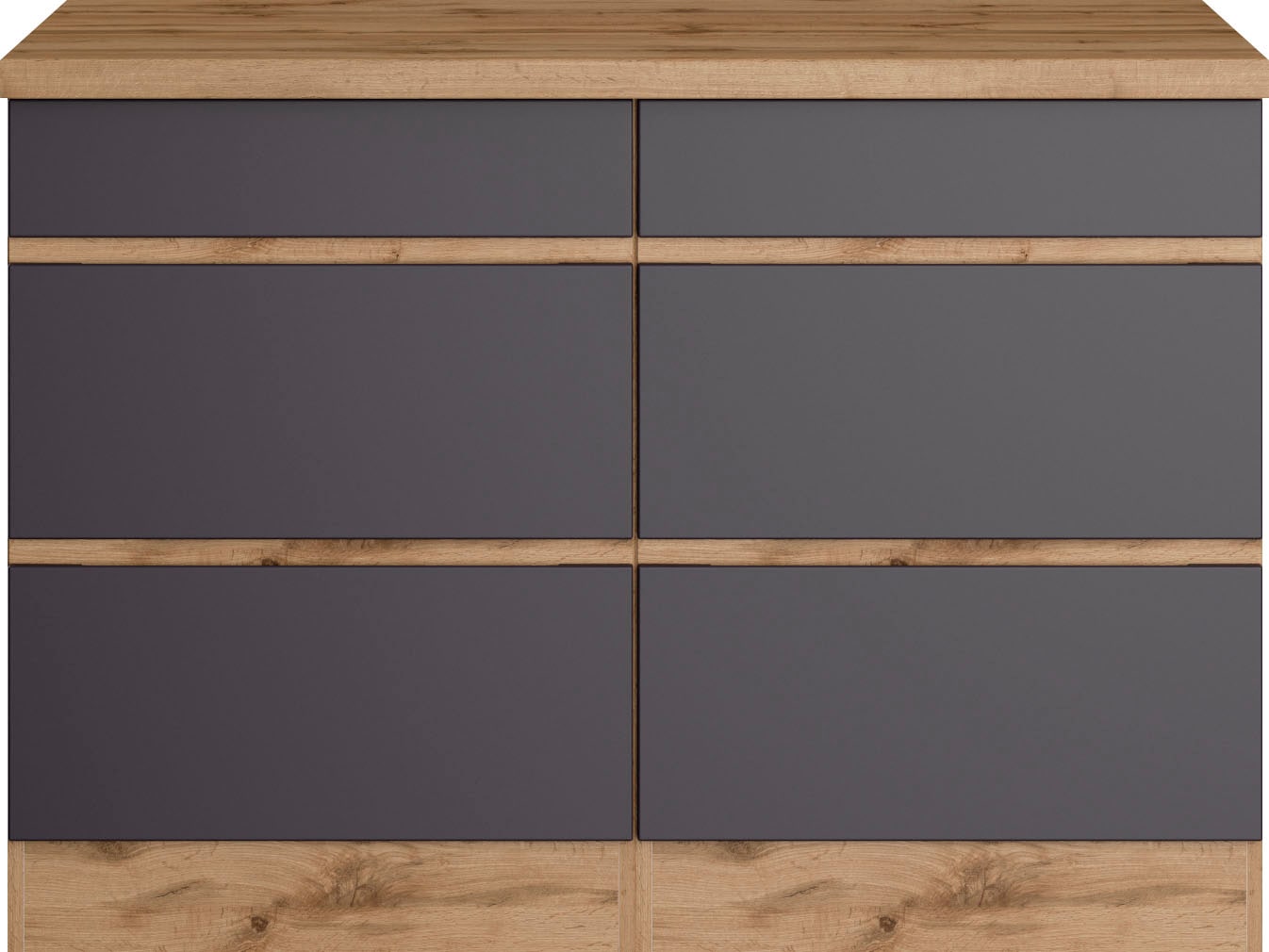 Unterschrank KOCHSTATION "KS-Riesa", grau (matt grau), B:120cm H:86cm T:60cm, Holzwerkstoff, Schränke, Unterschrank, Breite 120 cm, MDF-Fronten