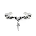 Bracelet rétro plaqué argent pour hommes épée creuse rapIndustry pentagramme croisé motif