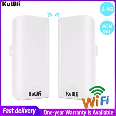 KuWFi-Routeur WiFi sans fil pont 2.4 mesurz extérieur portée de 1km couverture 300Mbps point