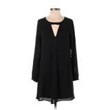 Express Casual Dress - Mini Plunge Long sleeves: Black Solid Dresses - Women's Size Small