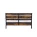 Juvanth Eastern King Bed with Metal Mesh Base and Slatted Headboard in Rustic Oak & Black Finish