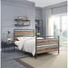 Industrial Brantley Full Metal Bed Frame in Antique Oak & Sandy Gray Finish