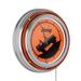 Jeep Neon Analog Wall Clock - Orange Silhouette - 14.5" x 14.5" x 3"