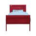 Industrial Cargo Container Style Full Metal Bed with Headboard and Footboard, Red